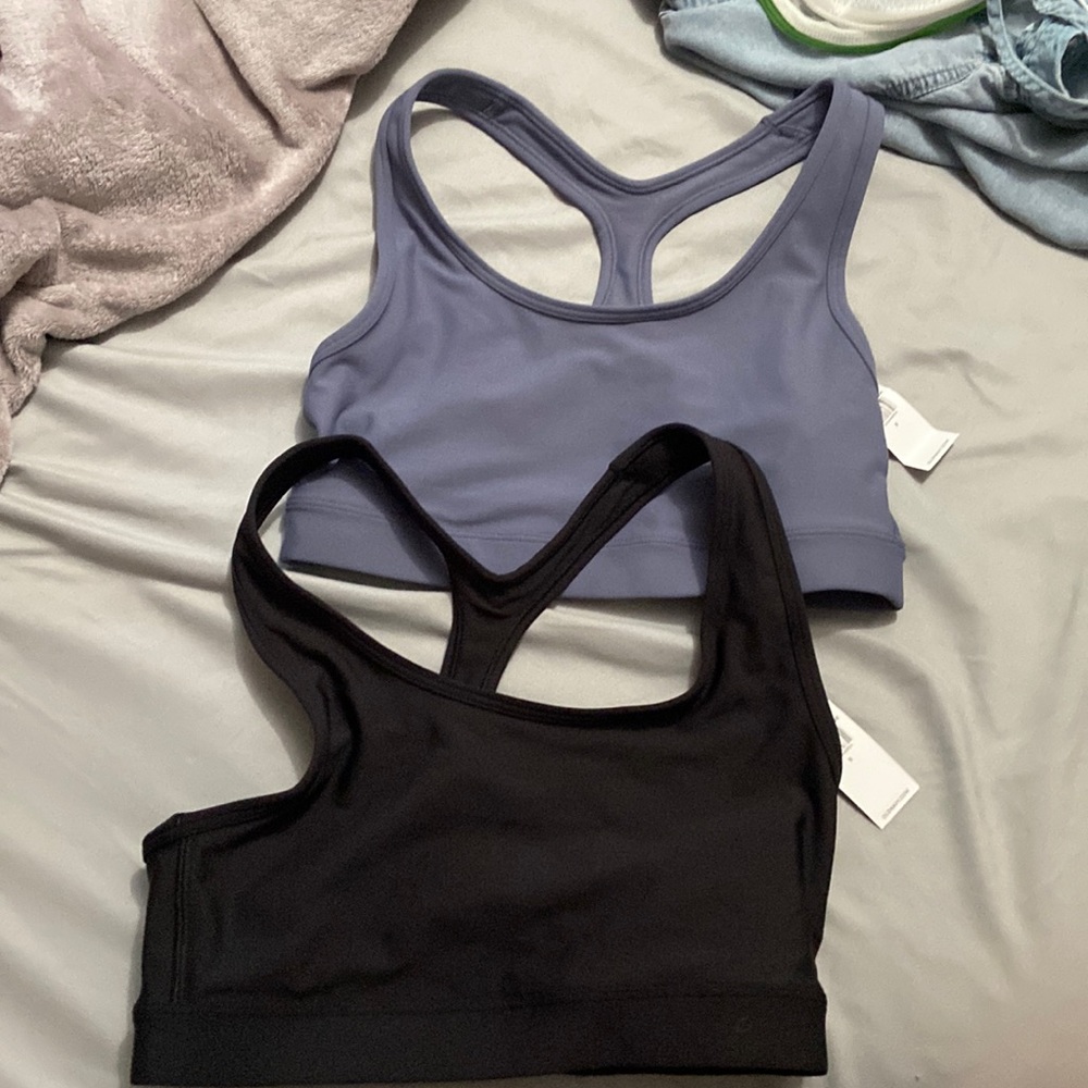 Old navy black and blue sports bra light coverage size small